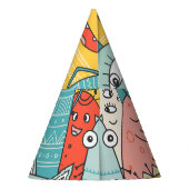 Boho stijl schattige monsters, naadloos. feesthoedjes (Achterkant)