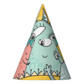 Boho stijl schattige monsters, naadloos. feesthoedjes (Links)