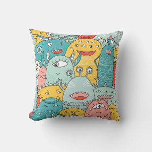 Boho stijl schattige monsters, naadloos. kussen