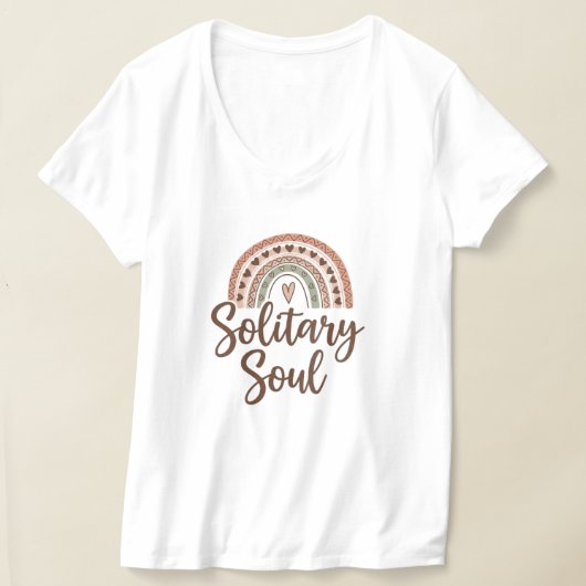 Boho stijl solitaire ziel ontwerp t-shirt (Laagn)