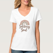 Boho stijl solitaire ziel ontwerp t-shirt (Voorkant)