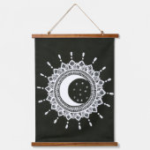 Boho stijl Sun & Moon mandala kunst Hangend Wandkleed (Voorkant)