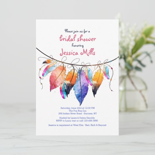 Boho stijl uitnodiging (Staand voorkant)