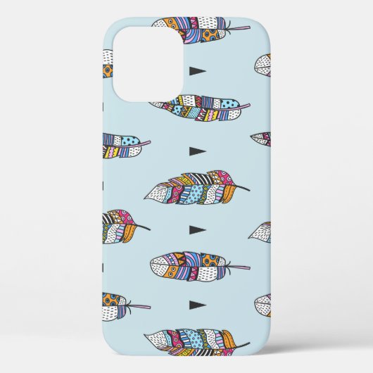 Boho stijl veer hand getekend Case-Mate iPhone case (Achterkant)