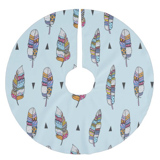 Boho stijl veer hand getekend kerstboom rok (Voorkant)