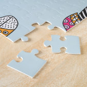 Boho stijl veer hand getekend legpuzzel (Zijkant)