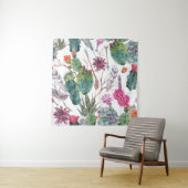 Boho stijl, vintage cactus aquarel. wandkleed (In situ)
