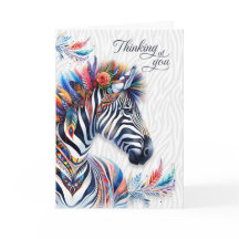Boho stijl zebra veren denk aan jou blanco