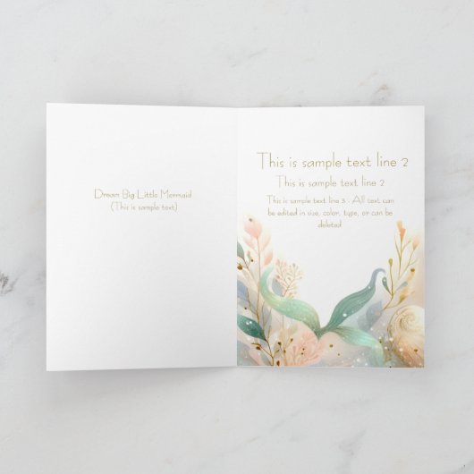 Boho stijl zeemeermin kaart (Binnen)
