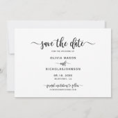 Boho Stijlvol Handgeschreven Script Een foto bruil Save The Date (Achterkant)