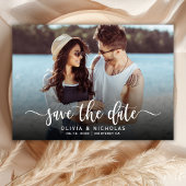Boho Stijlvol Handgeschreven Script Een foto bruil Save The Date