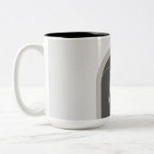 Boho Stijlvolle boog met Script Monogram Tweekleurige Koffiemok (Links)