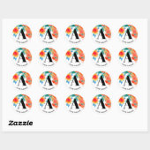 Boho stijlvolle waterverf bloemenaam monogram ronde sticker (Vel)