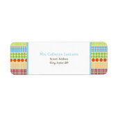 Boho Stippen & Blauw Adreslabel Sticker (Voorkant)