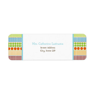 Boho Stippen & Blue Address Label Sticker