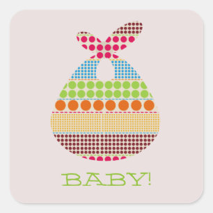 Boho Stippen Bundel Neutraal Baby shower Vierkante Sticker
