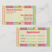 Boho Stippen Cosmetoloog Salon Appointment Afsprakenkaartje (Voorkant / Achterkant)