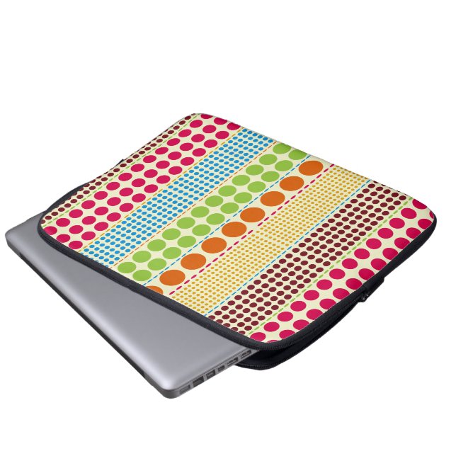 Boho Stippen Electronics Bag Laptop Sleeve (Voorkant onderkant)