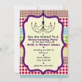 Boho Stippen Funky Chandelier Housewarming Party Kaart (Voorkant)