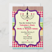 Boho Stippen Funky Chandelier Valentijnse Partij Kaart (Voorkant)