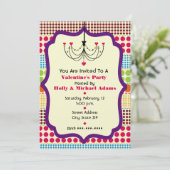 Boho Stippen Funky Chandelier Valentijnse Partij Kaart (Staand voorkant)