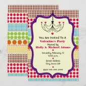 Boho Stippen Funky Chandelier Valentijnse Partij Kaart (Voorkant / Achterkant)