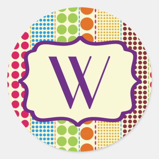 Boho Stippen Monogram Sticker (Voorkant)