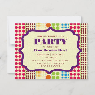 Boho Stippen Party Invitation Kaart