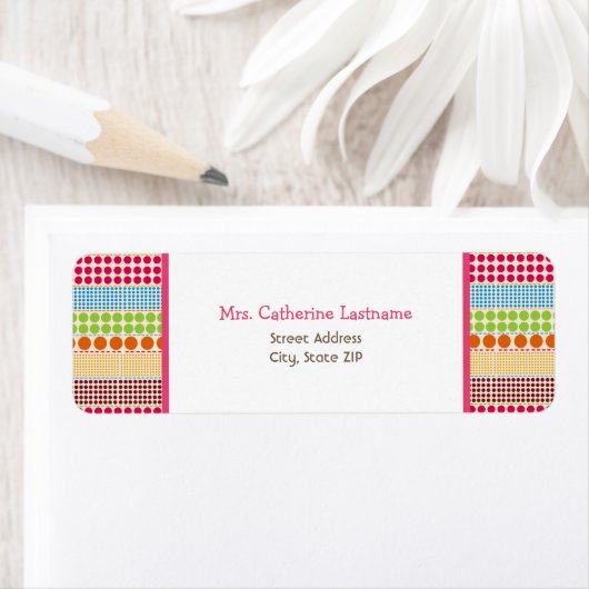 Boho Stippen & Roze Adreslabel Sticker (Insitu)