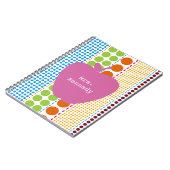 Boho Stippen Roze Apple-leraar Notitieboek (Linkerzijde)