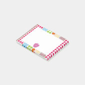 Boho Stippen Roze Apple-leraar Post-it® Notes (Schuin)