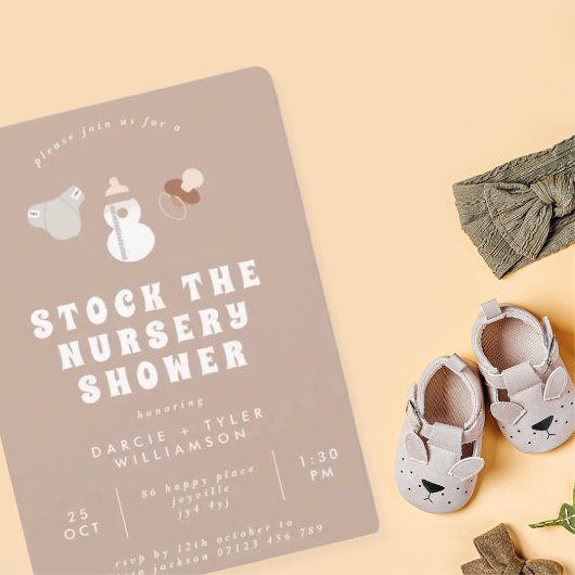 Boho Stock de Nursery Baby shower Kaart