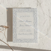 Boho Stof Blauw Bloem Botanische Foto Bruiloft Save The Date