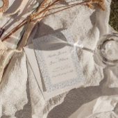 Boho Stof Blauw Bloem Botanische Foto Bruiloft Save The Date