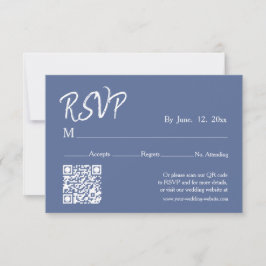 Boho Stof Blauw Bloemenkrans Trouwdetails RSVP Kaartje