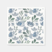 Boho Stof Blauw Bloemmotief Bruiloft Servet (Voorkant)