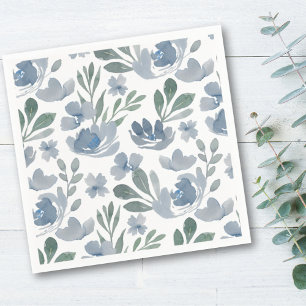 Boho Stof Blauw Bloemmotief Bruiloft Servet