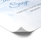 Boho Stof Blauw en Ivoor Bloemstuk Aangepast Bord Poster (Hoek)