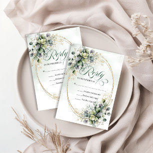Boho Stof Groen Eucalyptus Botanische Trouw RSVP Kaartje