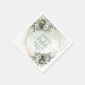 Boho Stof Groen Eucalyptus Bruidsfeest Feest Servet (Hoek)