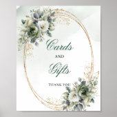 Boho Stof Groen Eucalyptus Kaarten En Cadeaus Tafe Poster (Voorkant)