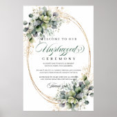 Boho Stof Groen Eucalyptus Onplugged Ceremonie Poster (Voorkant)
