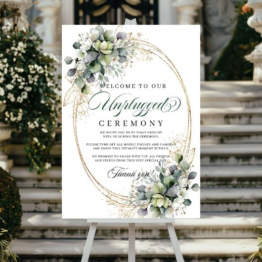 Boho Stof Groen Eucalyptus Onplugged Ceremonie Poster
