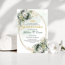 Boho Stof Groen Eucalyptus Quinceañera Verjaardag 