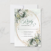 Boho Stof Groen Eucalyptus Trouw RSVP Kaart (Voorkant)