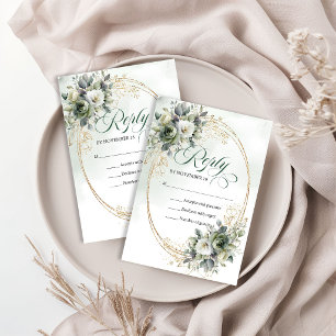 Boho Stof Groen Eucalyptus Trouw RSVP Kaart