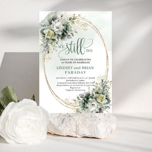 Boho Stof Groen Eucalyptus We Still Do Uitnodiging
