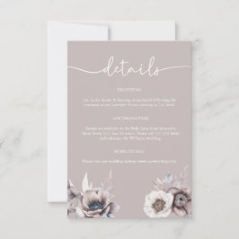 Boho Stof Mauve Details Trouwkaart Bijlage Kaart