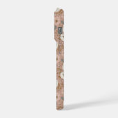 Boho Stof Roos Bloem Beige Bloemmotief iPhone Hoesje (Linkerkant)