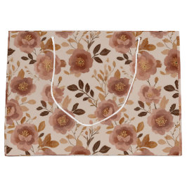 Boho Stof Rose Bloem Beige Bloemmotief Groot Cadeauzakje